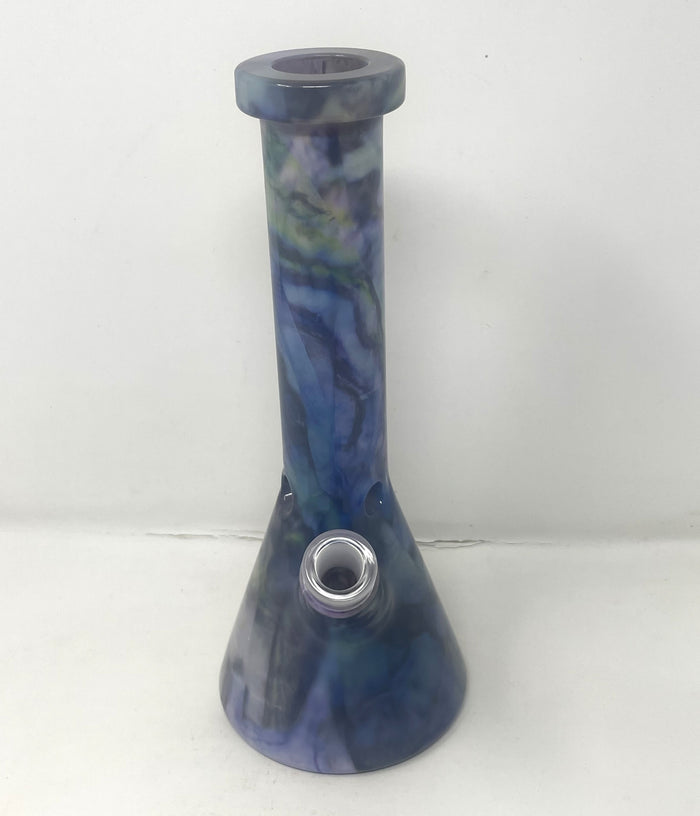 Beautiful Marble  Design Thick Glass 10" Beaker Bong