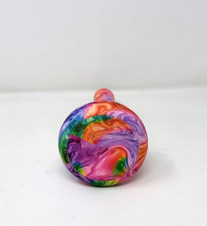 Beautiful Multi Color Swirl Design Thick Silicone Detachable Unbreakable 8.5 Bong