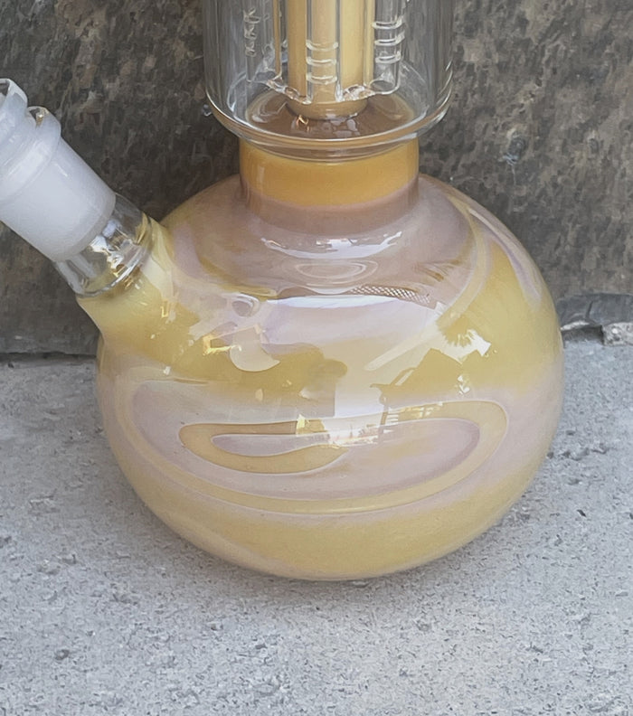 Beautiful Thick Glass Globe Base 10.5" Bong 6 Arm Tree Perc - 2 Bowls
