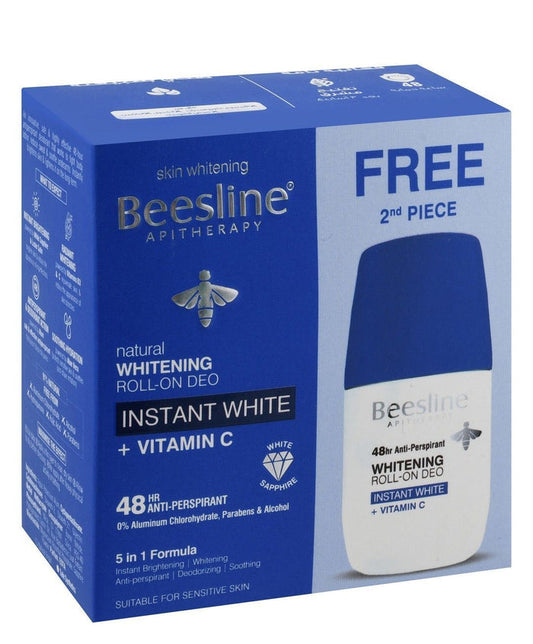 Beesline 5in1 48H Antiperspirant Vitamin C Whitening Roll-On Deodorants, 2x50ml - Makkah Pharmacy