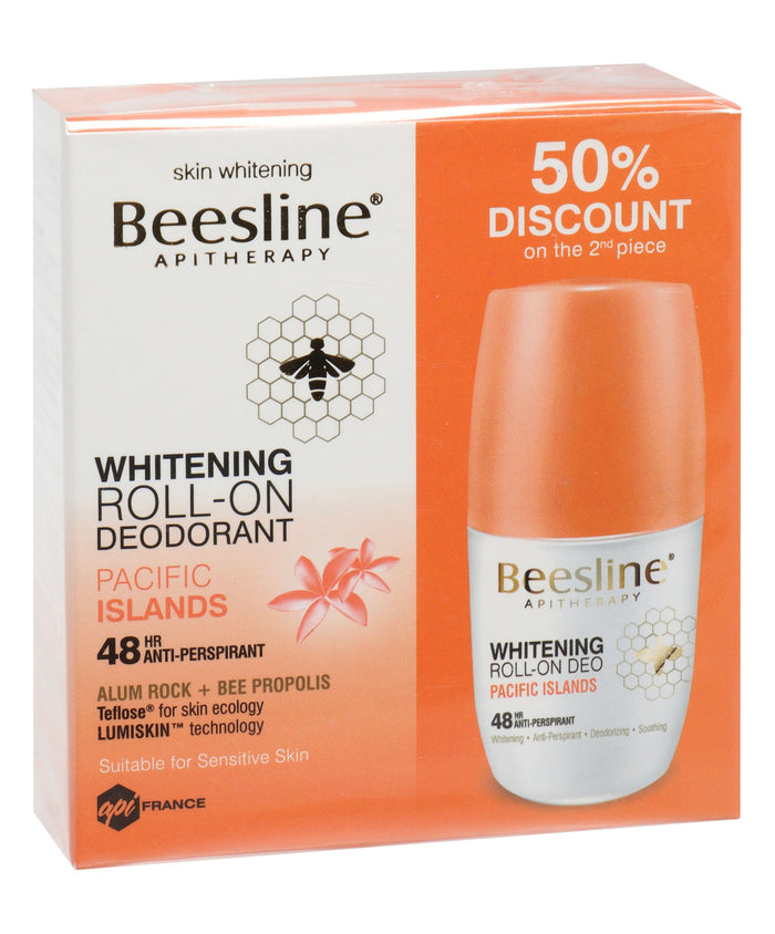 Beesline Pacific Island Whitening Roll On Deo, 2x50ml - Makkah Pharmacy