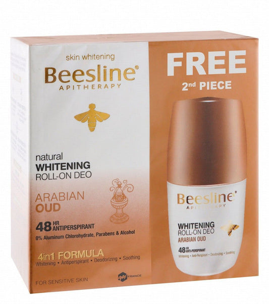 Beesline Whitening Arabian Oud Roll-On Deo, 2x50ml - Makkah Pharmacy