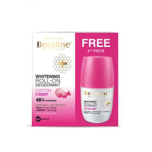 Beesline Whitening Cotton Candy Deodorant Roll On, 2x50ml - Makkah Pharmacy