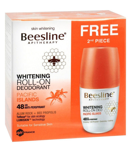 Beesline Whitening Pacific Island Deodorant Roll On, 2x50ml - Makkah Pharmacy