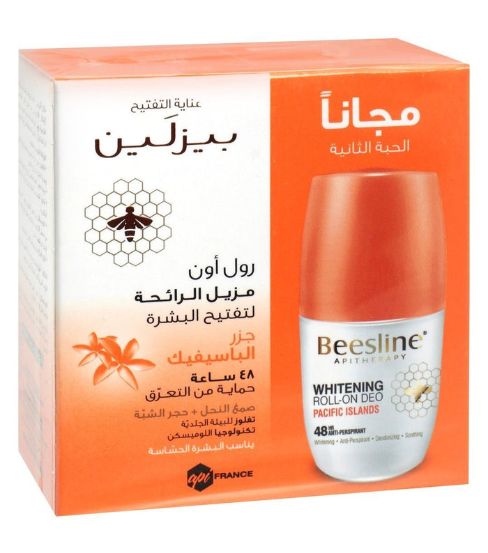 Beesline Whitening Pacific Island Deodorant Roll On, 2x50ml - Makkah Pharmacy