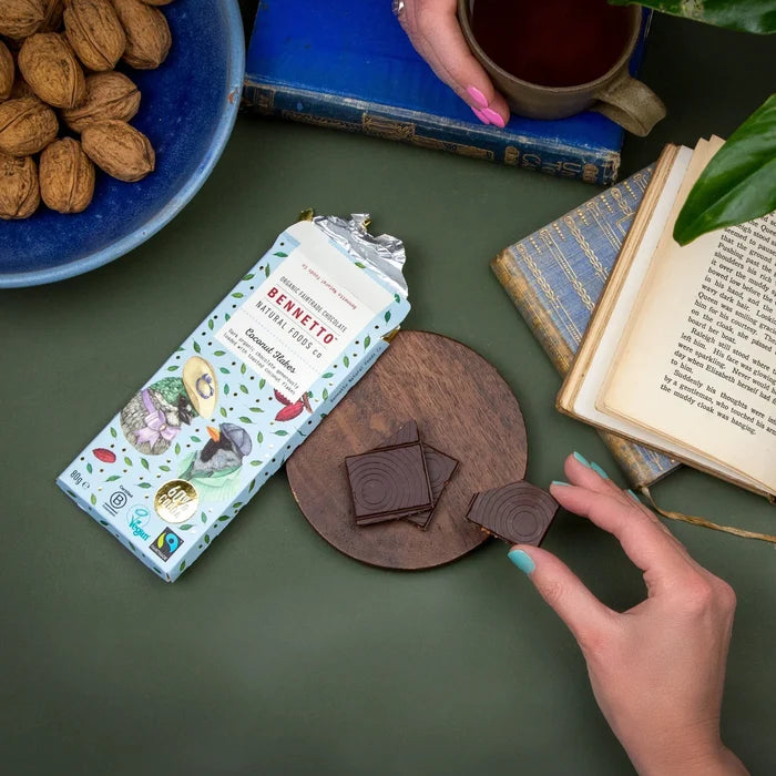 Bennetto Organic Choc Dark Chocolate 80g - Coconut Flakes