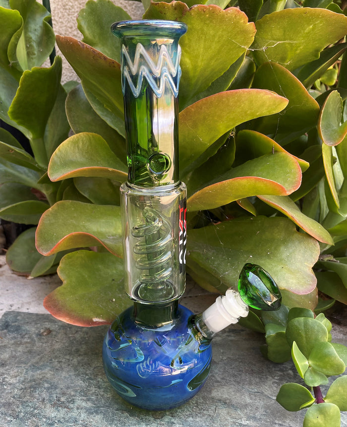 Best 11.5" Thick Glass Bong Ice Catcher 14mm Male Thick Glass Diamond Bowl