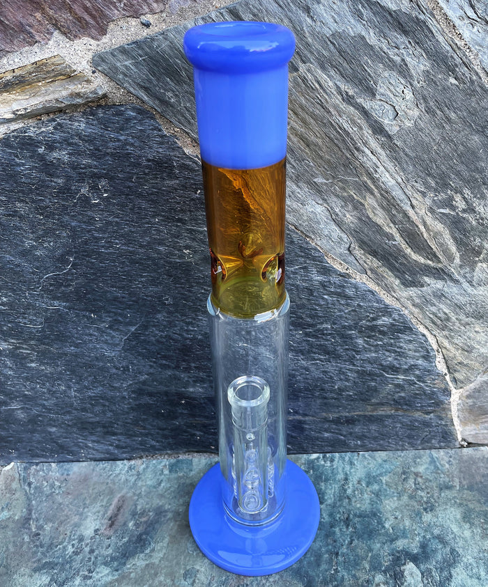 Best 14.5" Straight Thick Glass Rig Tree Arm Perc 2 - 14mm Bowls