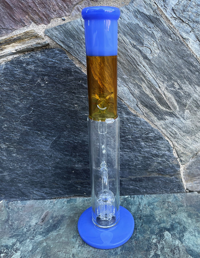 Best 14.5" Straight Thick Glass Rig Tree Arm Perc 2 - 14mm Bowls