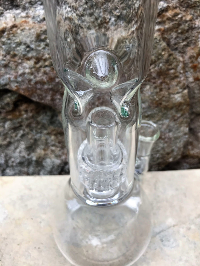 Best 8.5" Thick Glass Beaker Rig Shower & Dome Perc Ice Catchers 14mm - Grass