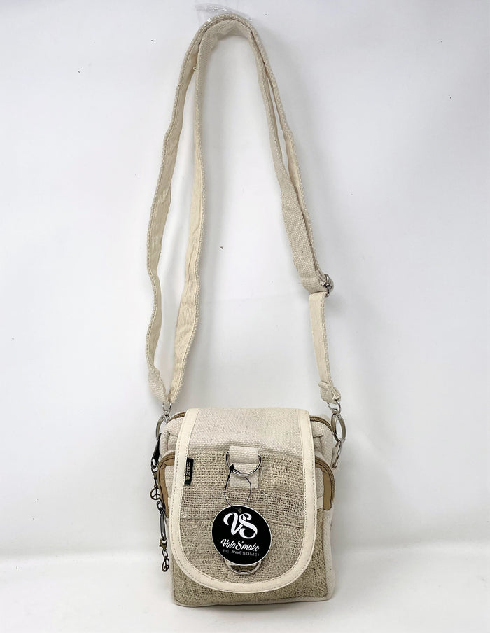 Best Quality Hemp Crossbody Bag w/Functional Glass Pendant Necklace Volo Brand