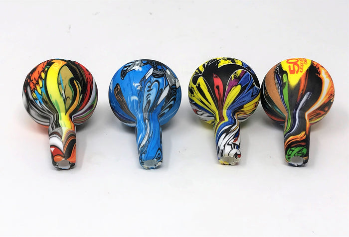 Best Silicone 14mm Male Design Bowl with Glass Screen Random Design (1 qty)