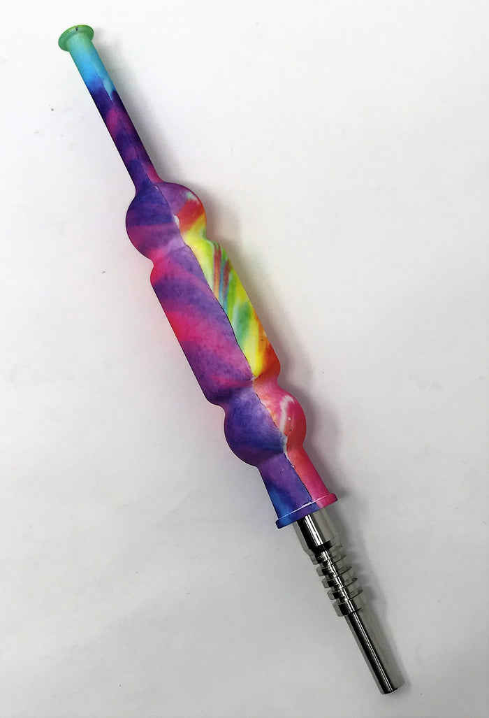 Best Silicone Nectar Kit w/Honey Straw Dab Tool Titanium nail Tie Dye Design
