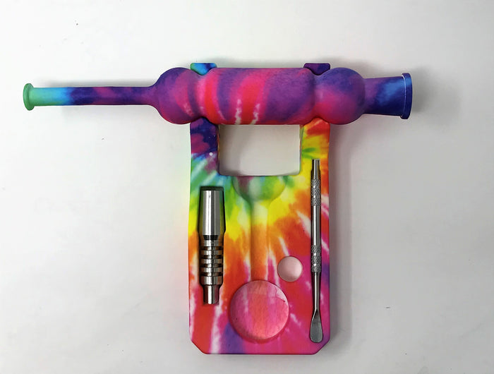 Best Silicone Nectar Kit w/Honey Straw Dab Tool Titanium nail Tie Dye Design