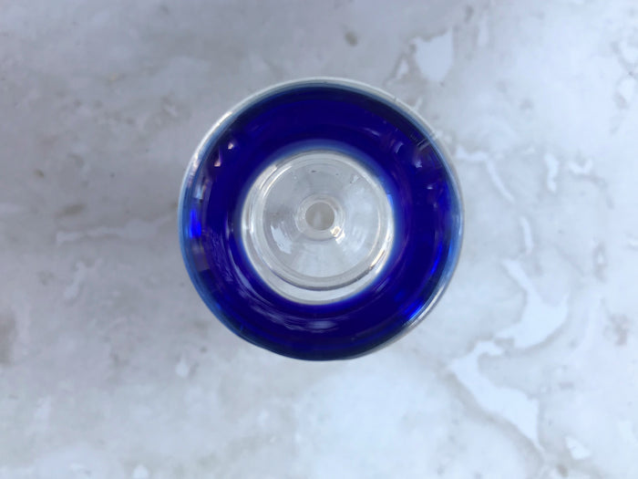 Best Thick Glass 18mm Male Blue Ring Herb Bowl