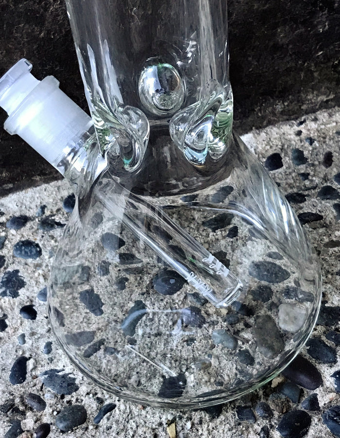 Best Thick Glass Beaker 13" Bong Pipe w/Green at Mouth Rim Green Diamond Bowl