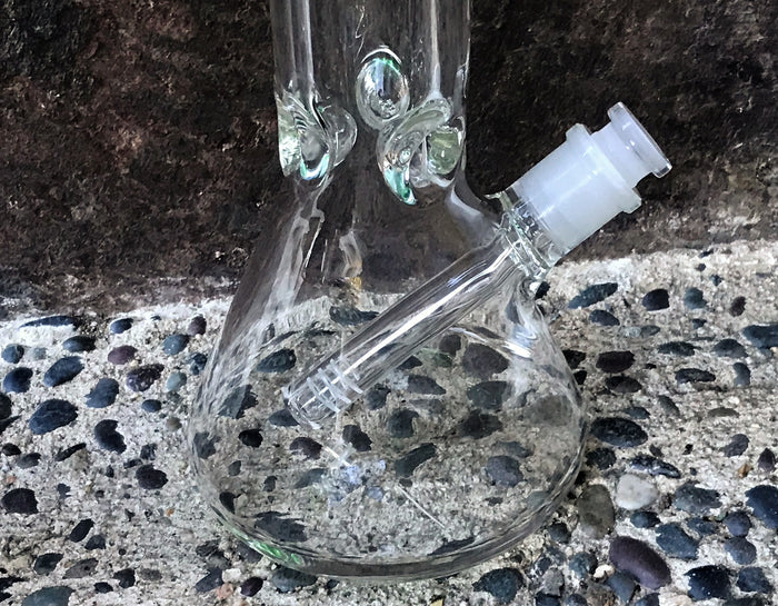 Best Thick Glass Beaker 13" Bong Pipe w/Green at Mouth Rim Green Diamond Bowl