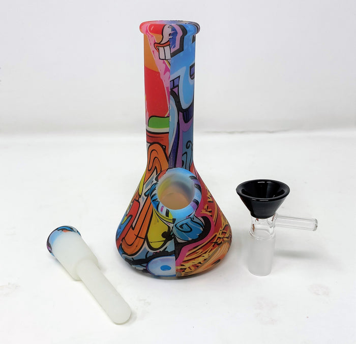 Best Thick Silicone Glow in the Dark Mini 5" Bong Graphic Design