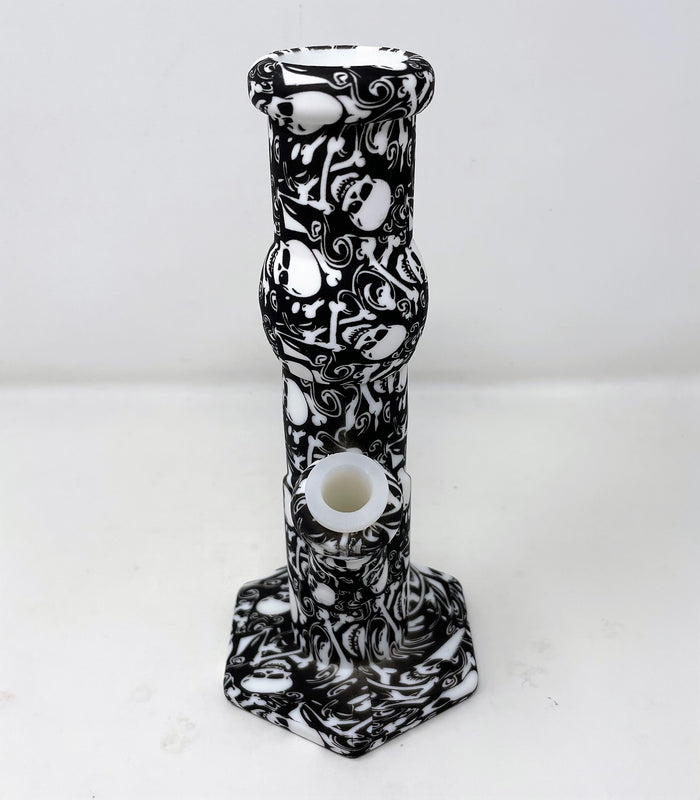 Best unbreakable Detachable Silicone 8.5" Bong w/Skull Graphic Design
