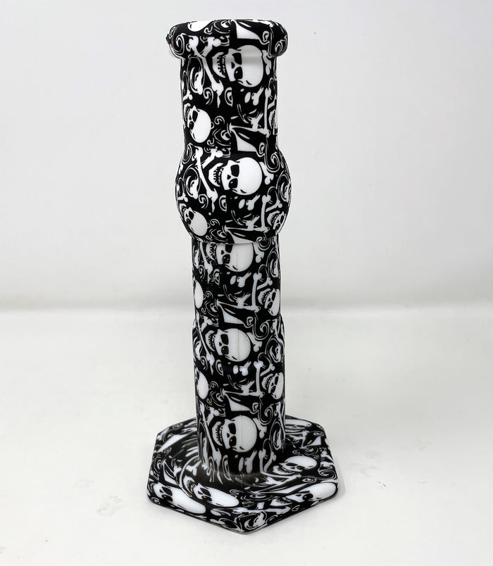 Best unbreakable Detachable Silicone 8.5" Bong w/Skull Graphic Design