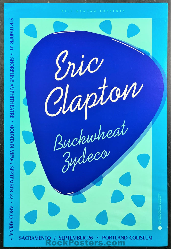 BGP-26 - Eric Clapton - 1988 Poster - Oakland to Portland - Excellent