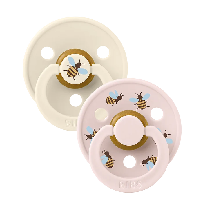 Bibs Round Natural Dummy Pacifier - Urban Garden - Bumblebee Ivory Mix