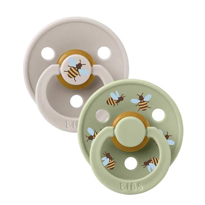 Bibs Round Natural Dummy Pacifier - Urban Garden - Bumblebee Mushroom Mix