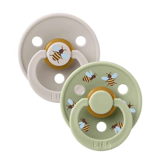 Bibs Round Natural Dummy Pacifier - Urban Garden - Bumblebee Mushroom Mix