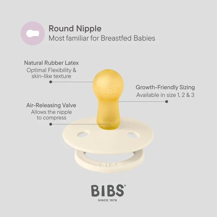 Bibs Round Natural Dummy Pacifier - Urban Garden - Bumblebee Mushroom Mix