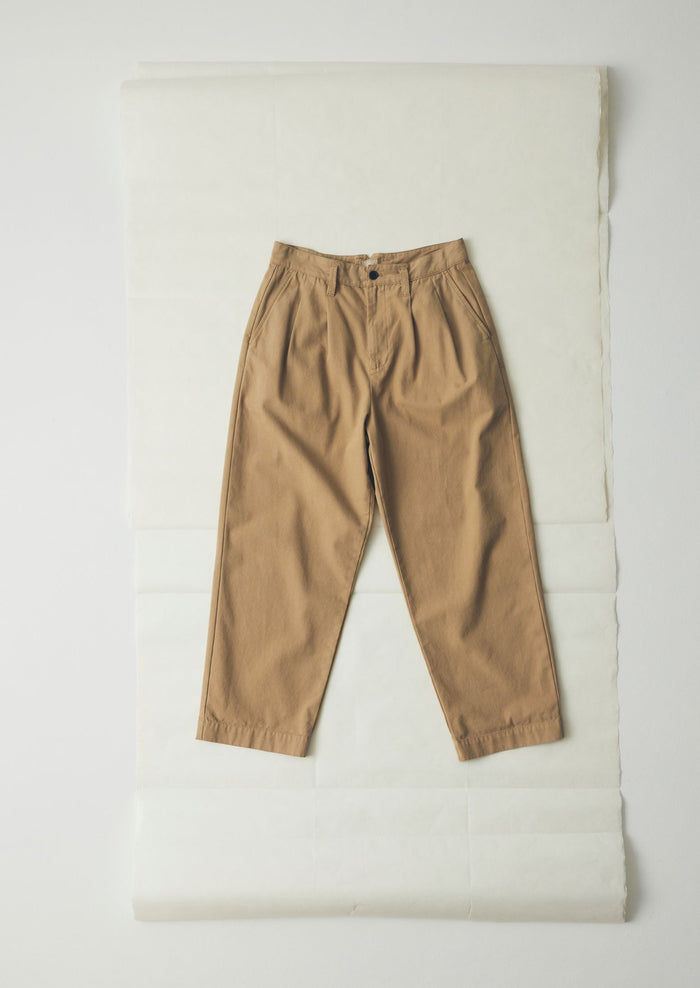 Bill Cotton Canvas Wide Leg Trousers | Ash Brown