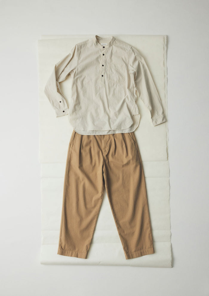 Bill Cotton Canvas Wide Leg Trousers | Ash Brown