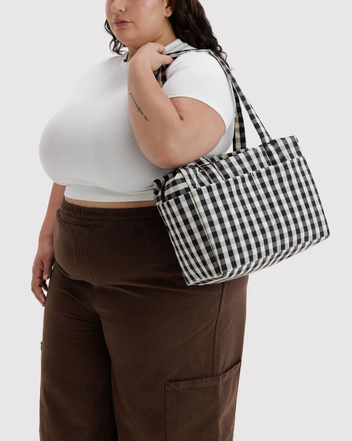 Black & Cream Gingham Everyday Cloud Bag