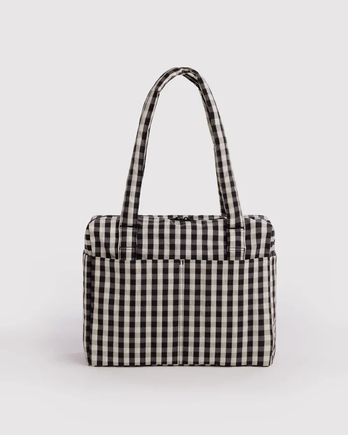 Black & Cream Gingham Small Cloud Carry On