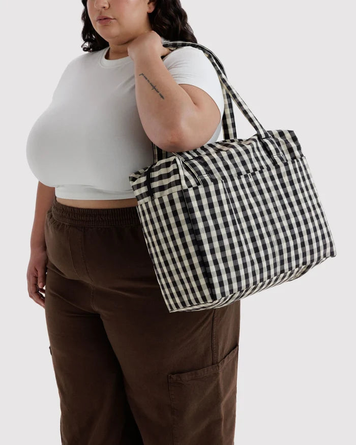 Black & Cream Gingham Small Cloud Carry On