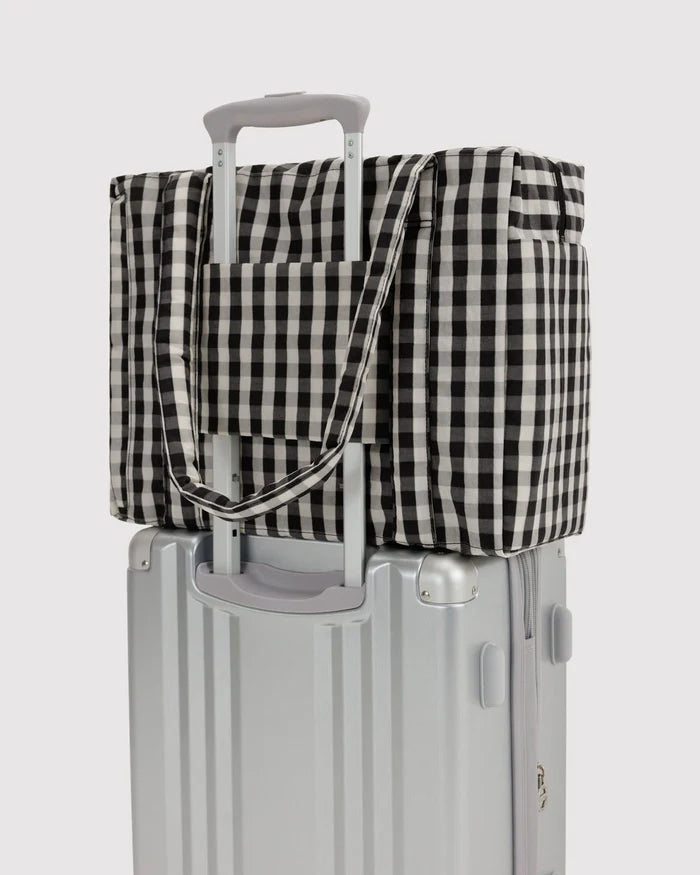 Black & Cream Gingham Small Cloud Carry On