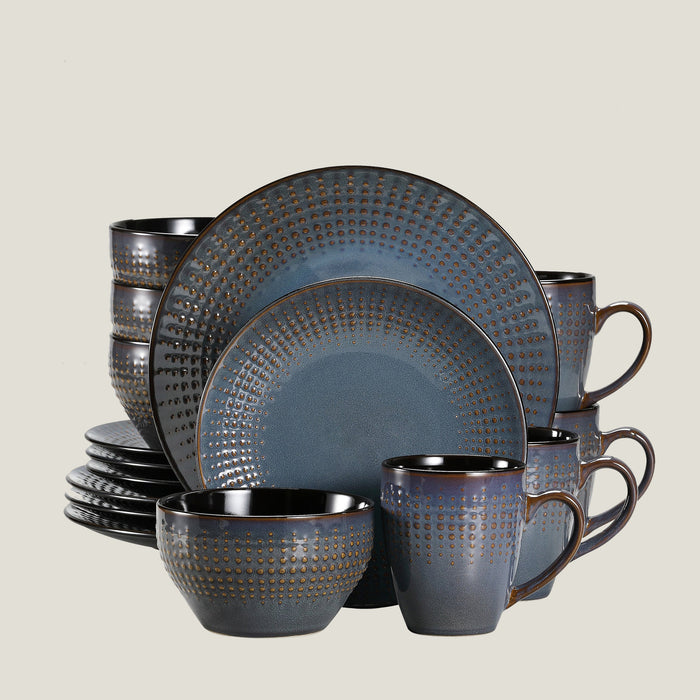 Black Embossed Stone Tableware Set