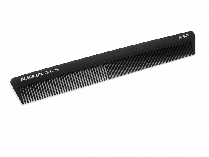 Black Ice Professional 7 1/2" Carbon Barber Comb