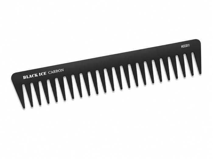 Black Ice Professional 7 1/2" Extra Wide Tooth Carbon Comb