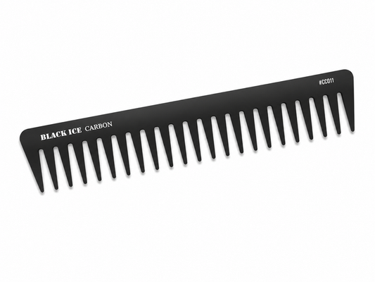 Black Ice Professional 7 1/2" Extra Wide Tooth Carbon Comb