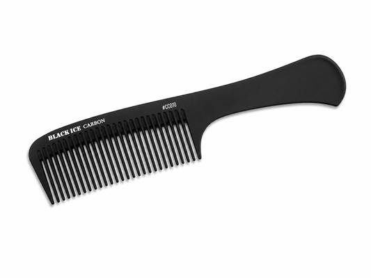 Black Ice Professional 8 1/2" Carbon Handle Comb