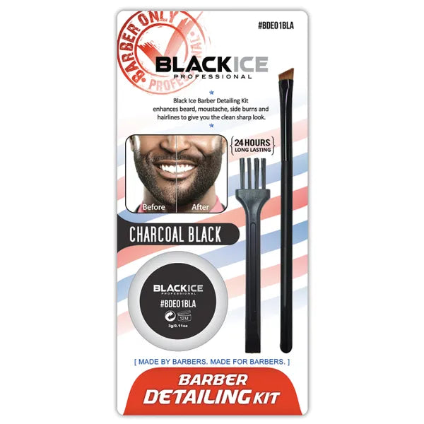 Black Ice Professional Barber Detailing Kit - Black