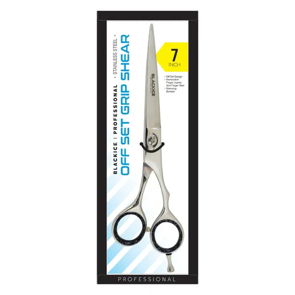 Black Ice Professional Stainless Steel Off Set Grip Shear 7"