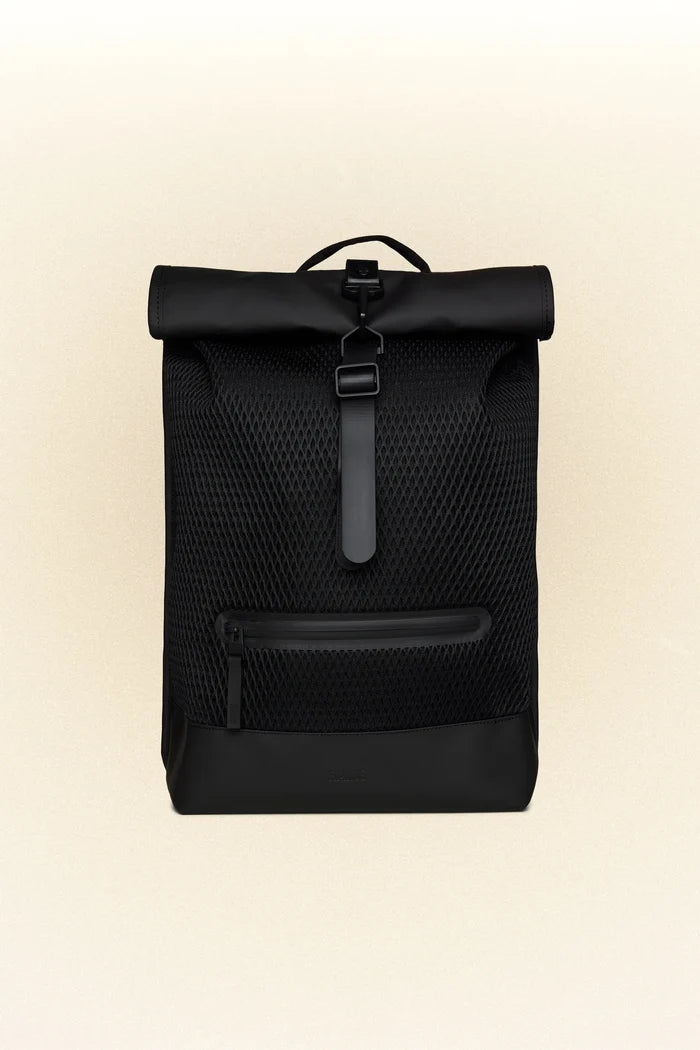 Black Mesh Rolltop Rucksack