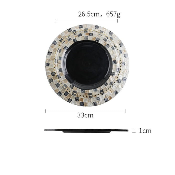 Black Stripe Pearl Under Plates