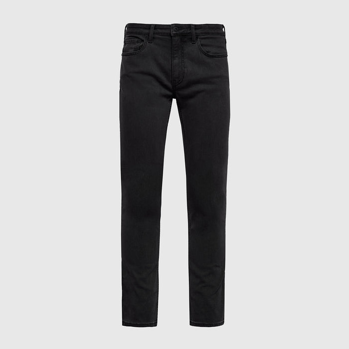Black Wash Straight Comfort Stretch Jeans, slim fit, five-pocket style.