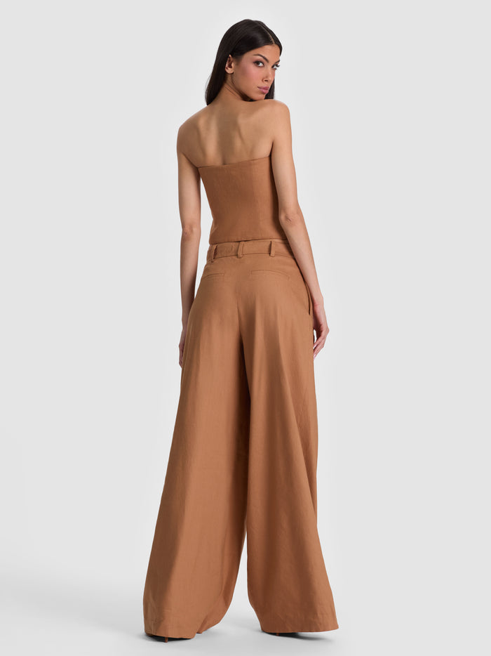 BLAIRE PLEATED PANT - TAN