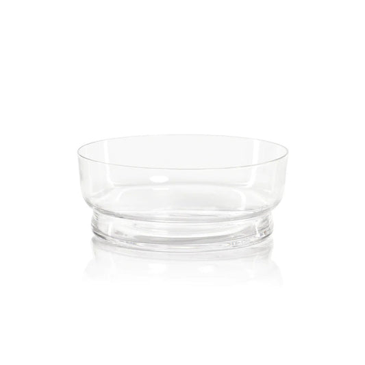 The ZODAX BLOWN GLASS BOWL is a clear, round 500 ml bowl with a thick base, ideal for storage, shown empty against a plain white background.