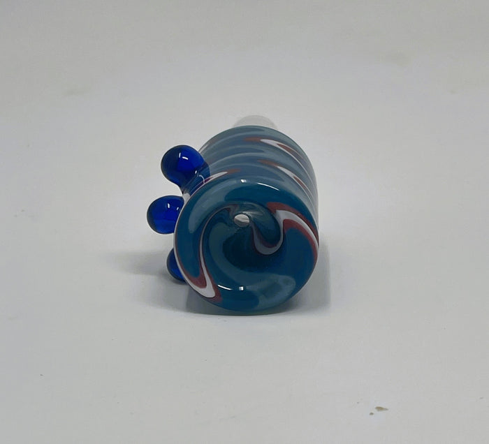 Blue Swirl Design Handmade 14mm Male Thick Glass Bowl