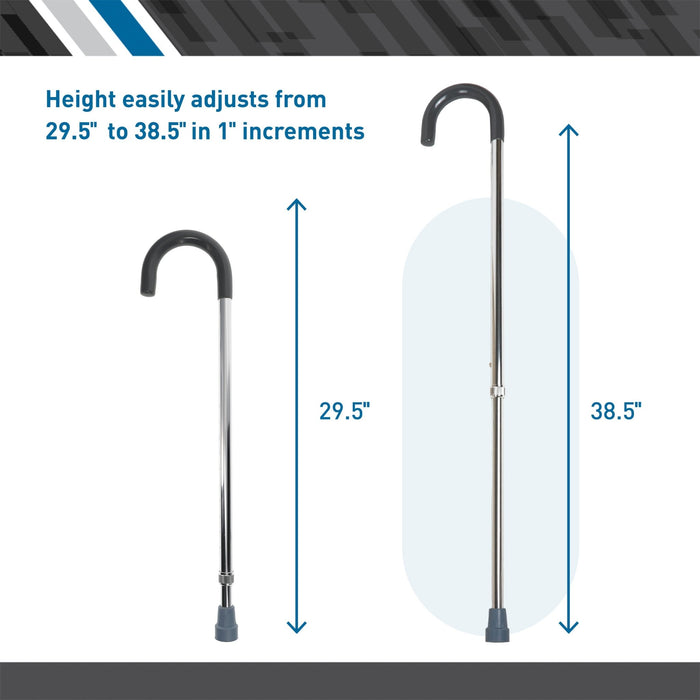 BodyMed Round Handle Cane, Aluminum, Adjustable Height - ZZRADL176 - LL Medico