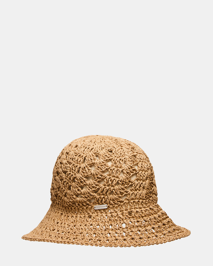 BOHO STRAW BUCKET Tan Women's Hat | Steve Madden